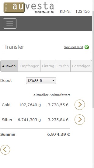 Cont de custodie online Transfer